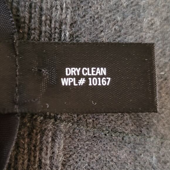 AQUA 100% Cashmere Drapey Cardigan Gray Size M Asymmetrical Bloomingdale's Cozy - Picture 9 of 10